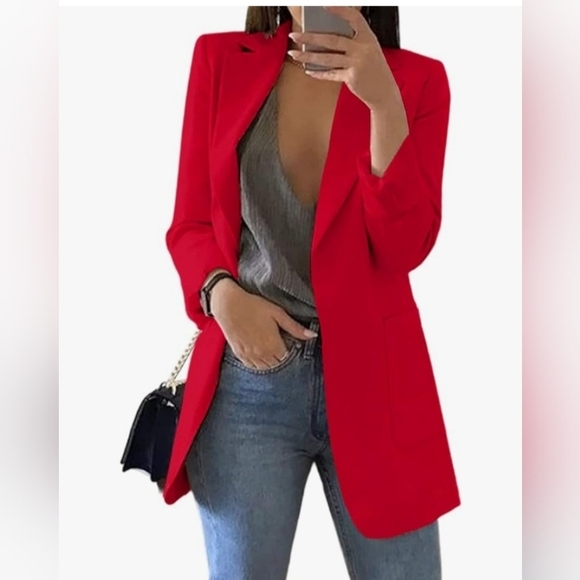 Calvin Klein RED Ladies Mid-length blazer- Size 2 - Picture 1 of 7
